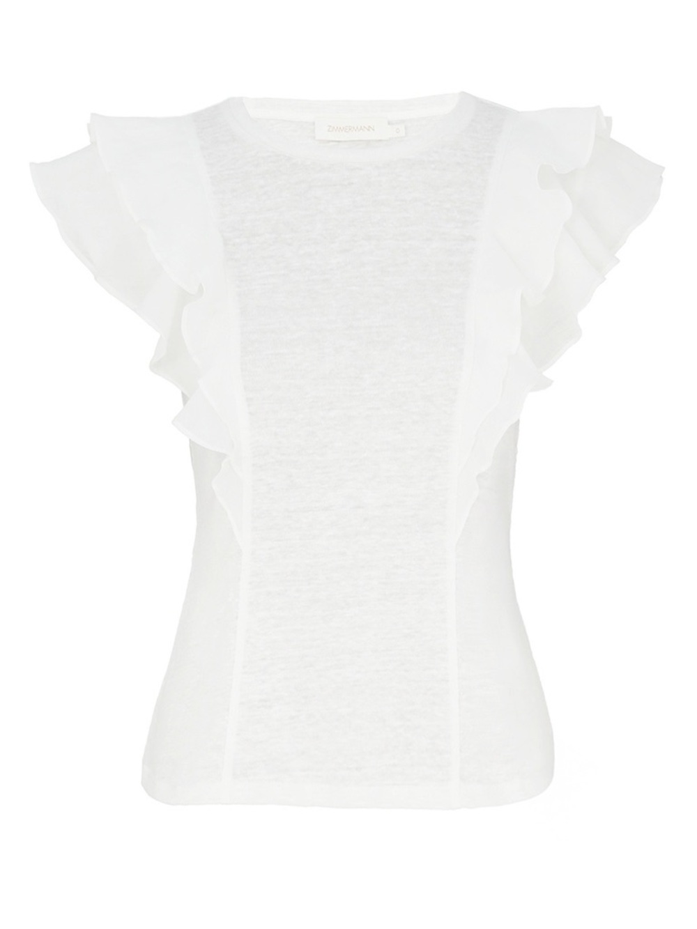 NWOT Zimmermann Ruffle Tee - White